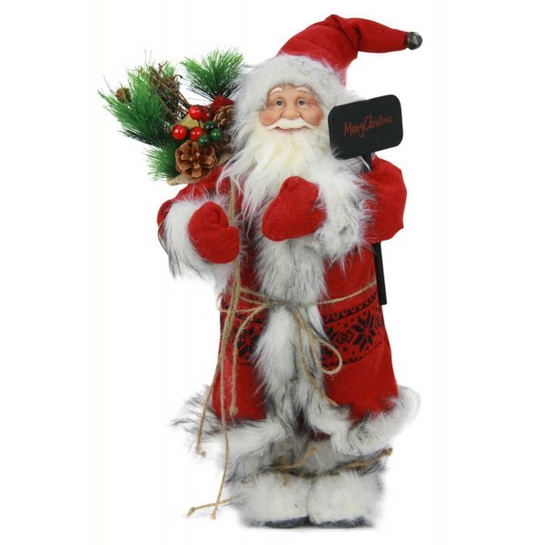 Χριστουγεννιάτικος Διακοσμητικός Άγιος Βασίλης, με "Merry Christmas" (30cm)